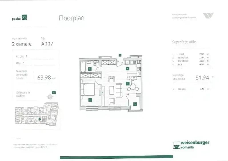 Apartament 2 camere+balcon I  Incalzire in pardoseala| Comision 0%| - 4