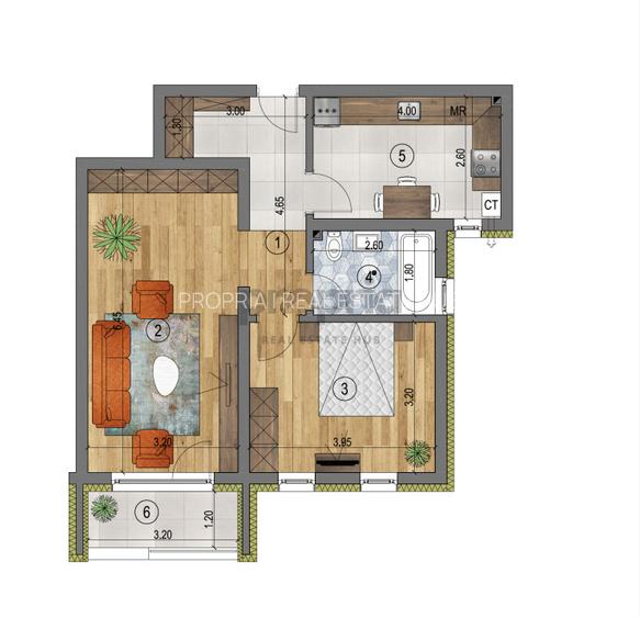 APARTAMENT 2 CAMERE 56,5 MP UTILI -  RATE DEZVOLTATOR - 5% AVANS - 6
