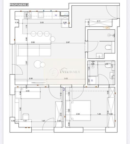 3 camere/ 2 bai/Finisaje Premium/Zona Parc Armătura - 1