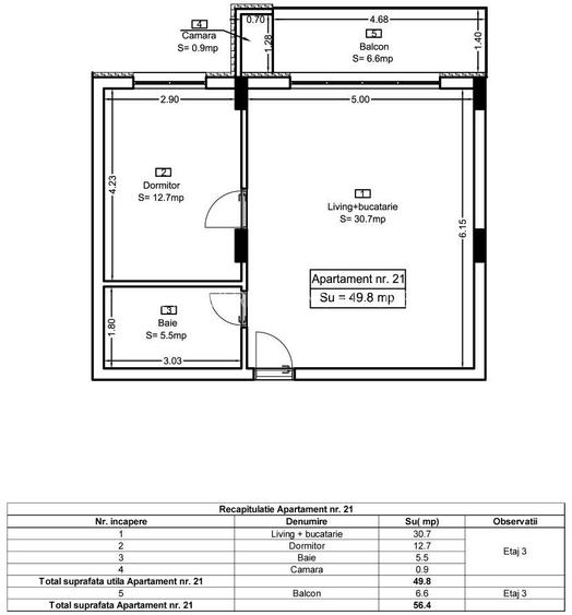 Ap 21 Teilor Residence - 2 camere - 1