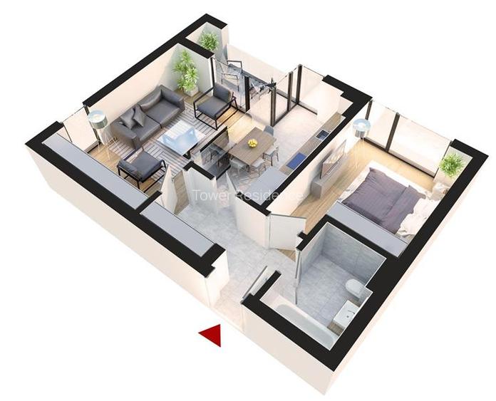 Apartament 2 Camere Incalzire in Pardoseala Ansamblu Nou Rahova - 11