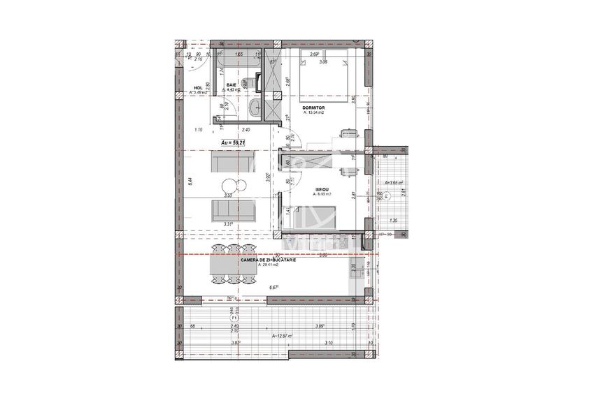 Ap. finisat la cheie - 3 camere , terasa 16.52 mp - loc parcare inclus