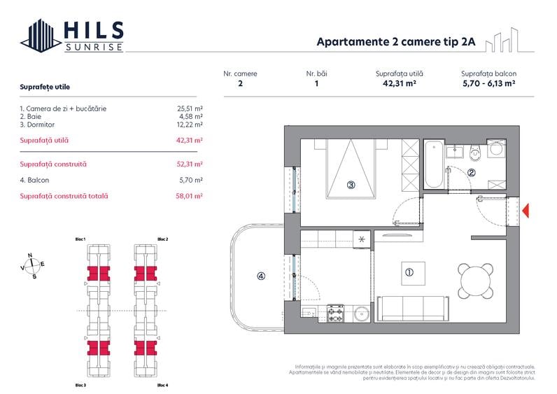 Apartament cu 2 camere | Tip 2A | HILS Sunrise | Pre-certificare GREEN Homes - 7
