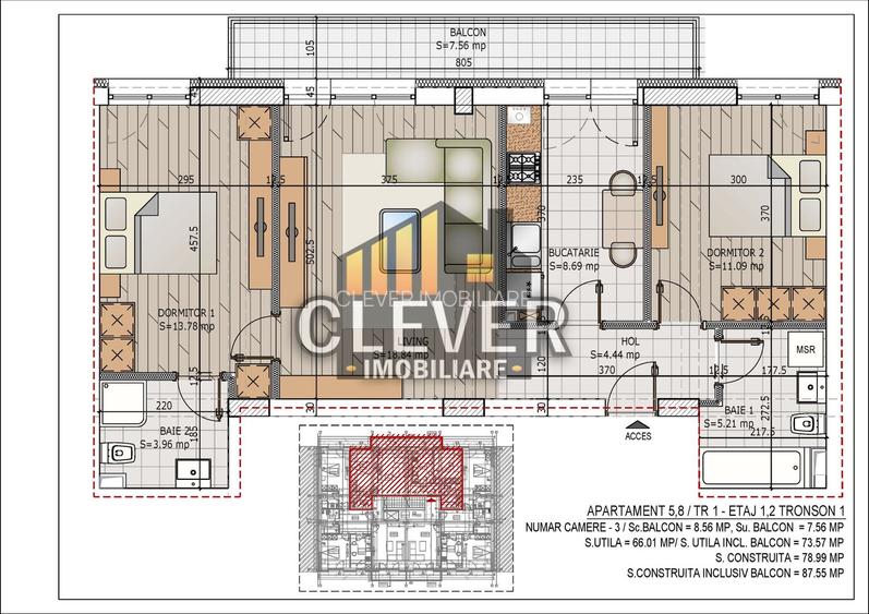 Apartament 3 Camere, Comision 0, Pallady, metrou Teclu - 1