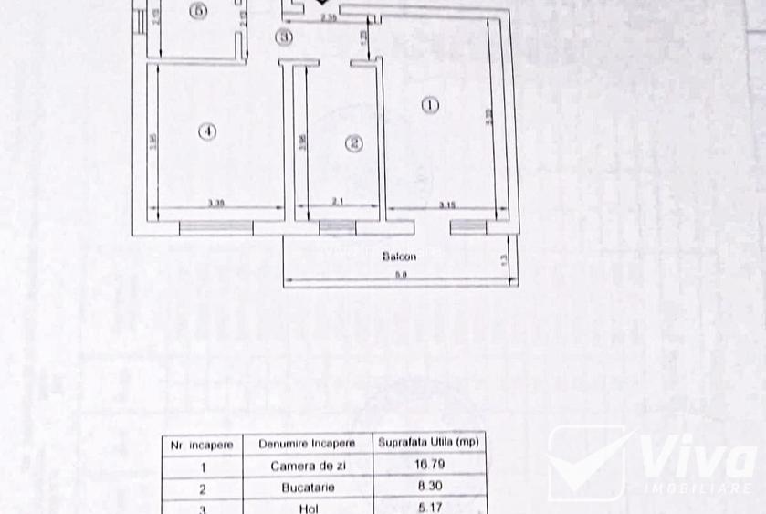 Zona ATRIUM Valea Lupului, 2 camere DECOMANDAT, 56 mp, etaj 1/2, semi-mobilat - 7