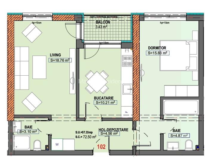 Apartament 2 camere Zona Cismea  Lac Siutghiol - 1