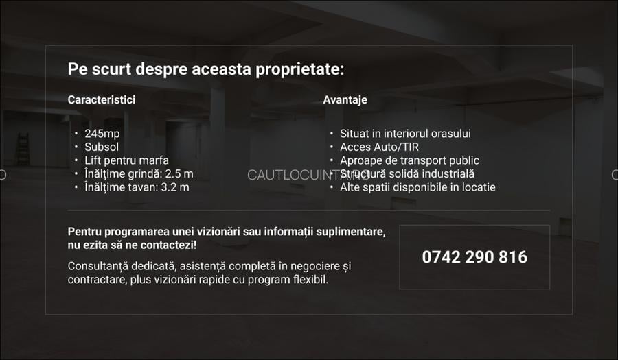 Spațiu Producție/Depozitare 245mp | 2.5-3.2m Inaltime | Bucur Obor - 3