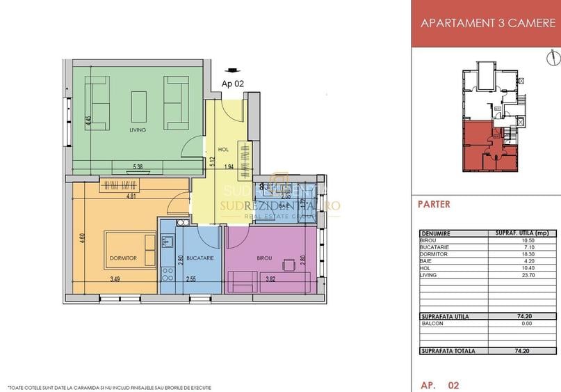 Apartament decomandat cu 3 camere, imobil finalizat - Grand Arena Mall - 1