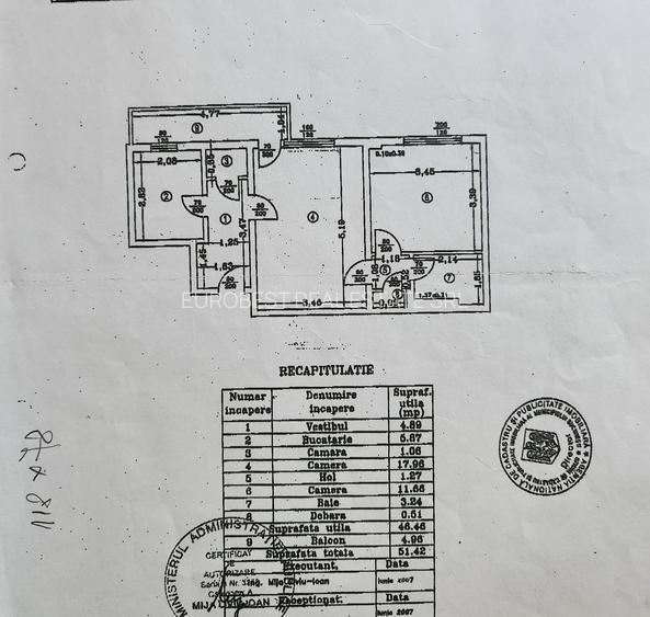 Ion Mihalache, vanzare apartament 2 camere, 52 mp totali, imobil reabilitat, - 1