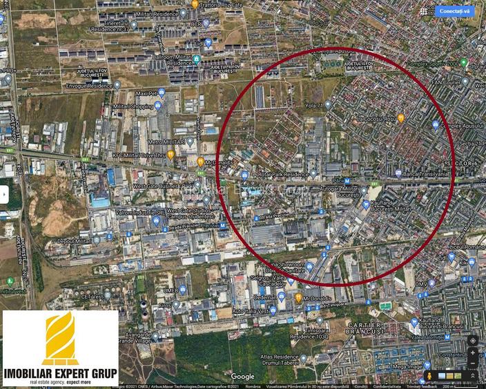 Militari I . Maniu stradal  814 mp desch 16 m ,utilitati. - 2