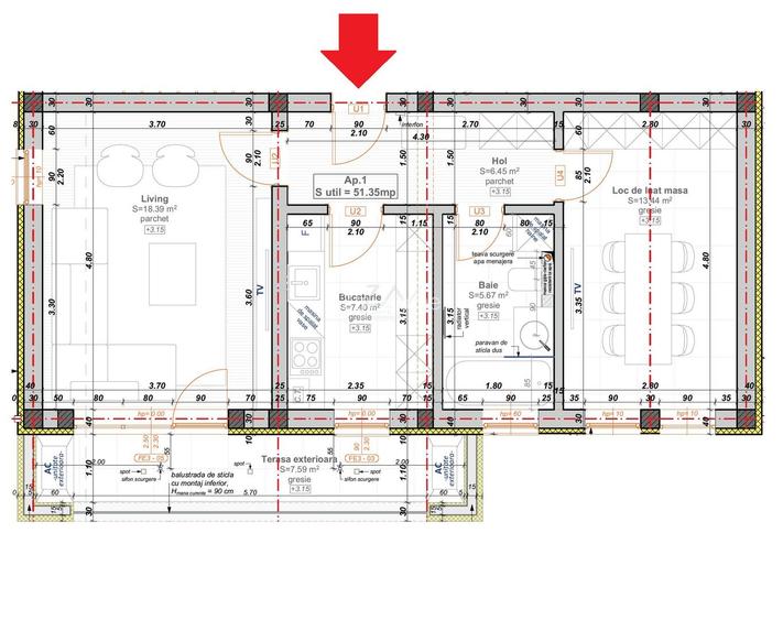 Bloc finalizat la asfalt. Decomandat. Etaj 1. Loc de parcare. - 10