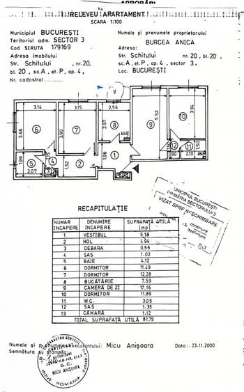 4 camere*Fizicienilor*Parter*Bloc 1986 - 13