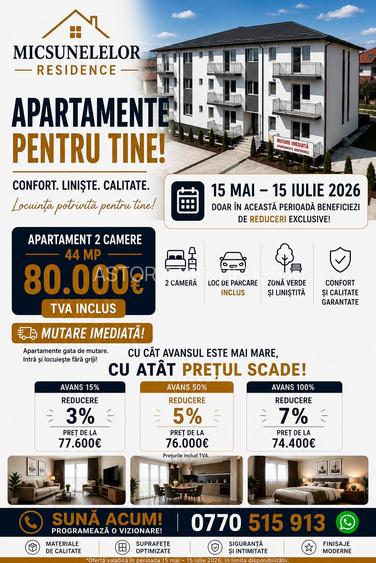 INTABULATA Apartament 2 Camere 44 mp + parcare intabulata  Lunca Cetatuii - 2