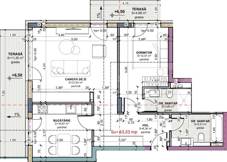 3 camere, 2 bai, 2 balcoane, etajul 2, TERRA Oasului - 4