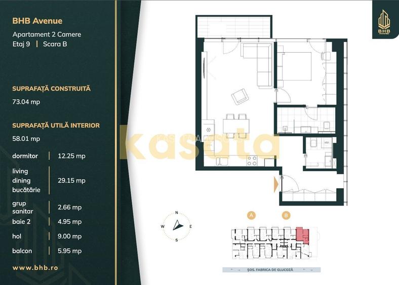Apartament 2 camere LUX | Vedere Lac | Parcare | BHB | 308 000 + TVA - 11