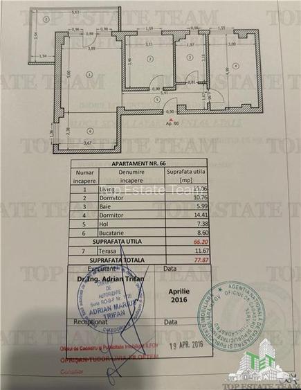Apartament 3 camere mobilat modern | suprafata totala 78mp - 6