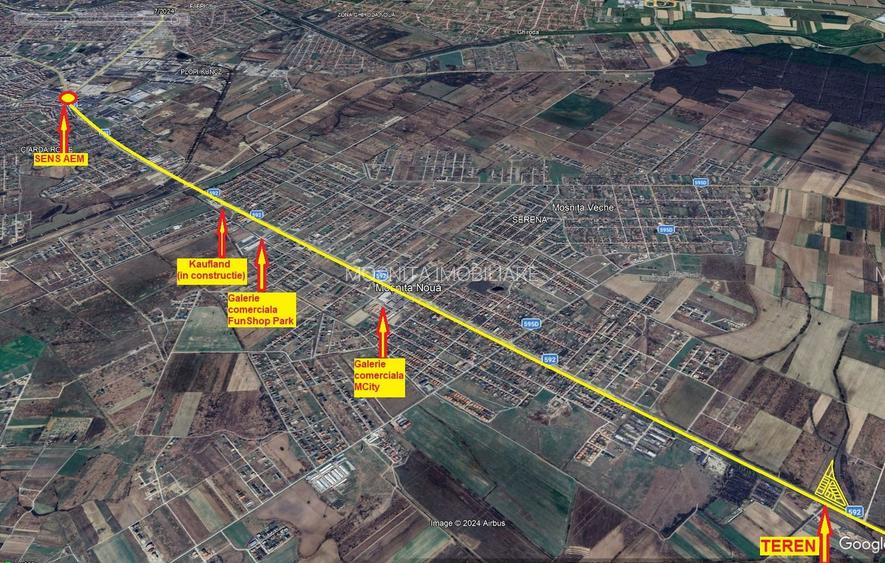 1839mp - Teren de vanzare Mosnita, cu utilitati - 55euro/mp+TVA - 5