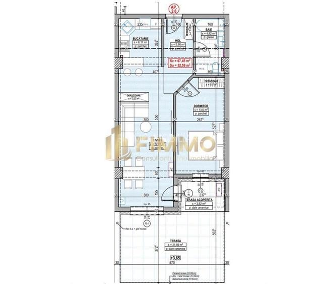 Apartamente 2 cam | 53mp | Terasa 22mp  | Traian Vuia | ID:1584 - 2