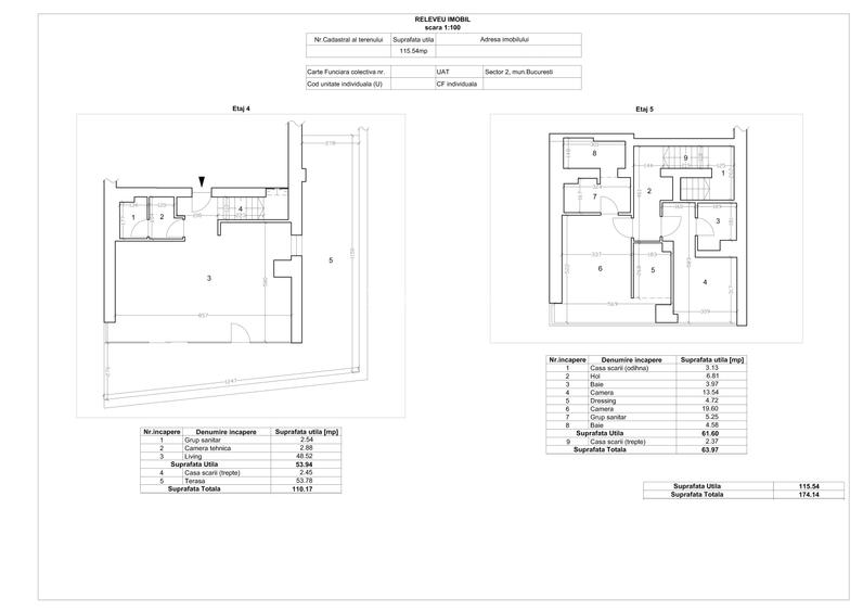 Inchiriere penthouse duplex etajele 4+5 parcare terasa 54mp Armeneasca metrou - 24