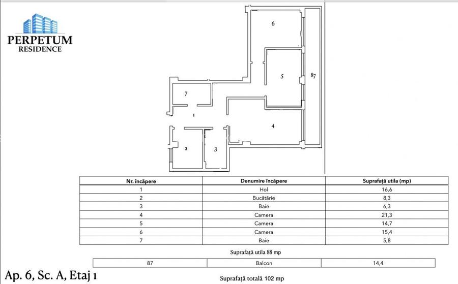 Tomis Nord - Vanzare apartament decomandat cu 3 camere, bloc nou. - 4
