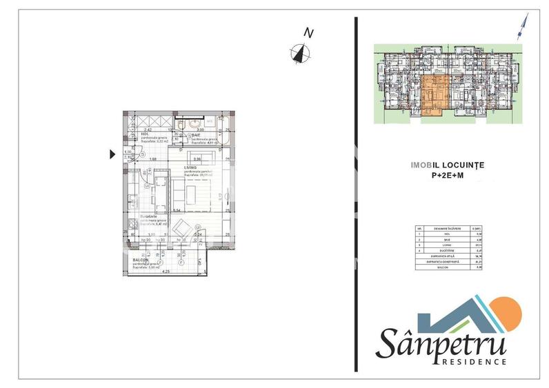 83.000 € Garsonieră 37 mp, intabulată, cu loc de parcare – Sânpetru Shop Park - 1