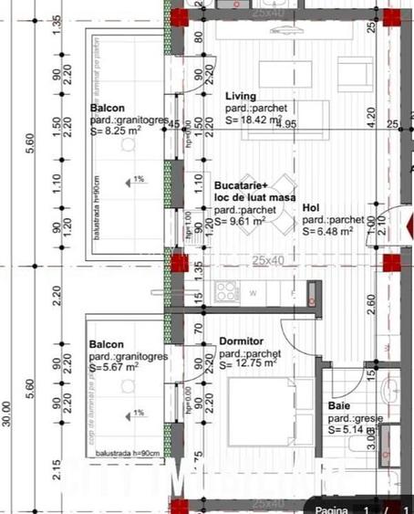 Apartament 2 camere, Su- 52mp + 2 balcoane, bloc nou, Intre Lacuri. - 17