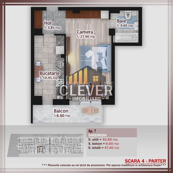 Suprafata Generoasa Garsoniera Theodor Pallady 500m STB - 2