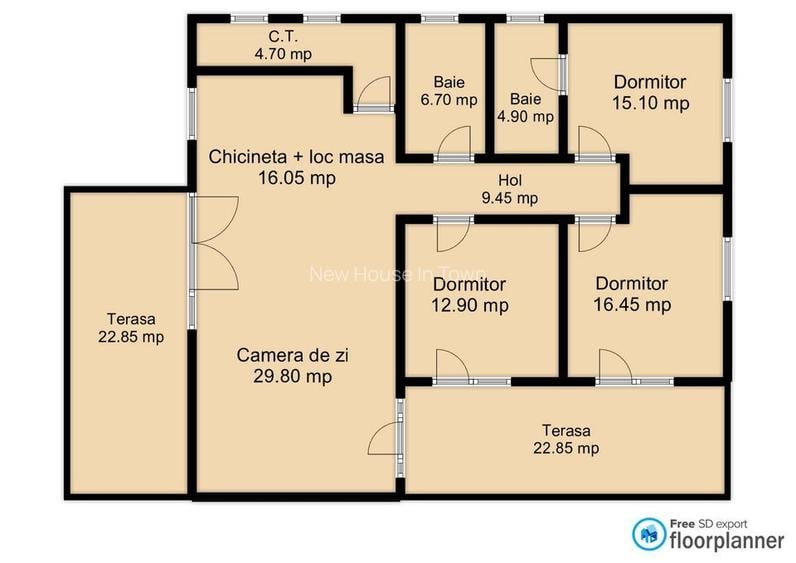 Casă modernă pe parter Bod | Teren 505 mp - 1