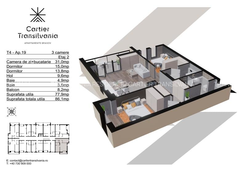 TRANSILVANIA RESIDENCE- CARTIER TRANSILVANIA, APARTAMENT 3 CAMERE - 13