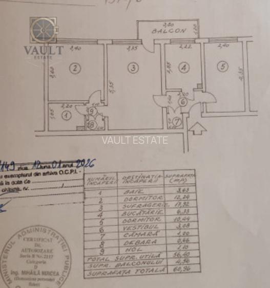 Apartament 3 camere -60.96mp -4 minute metrou Costin Georgian - 8