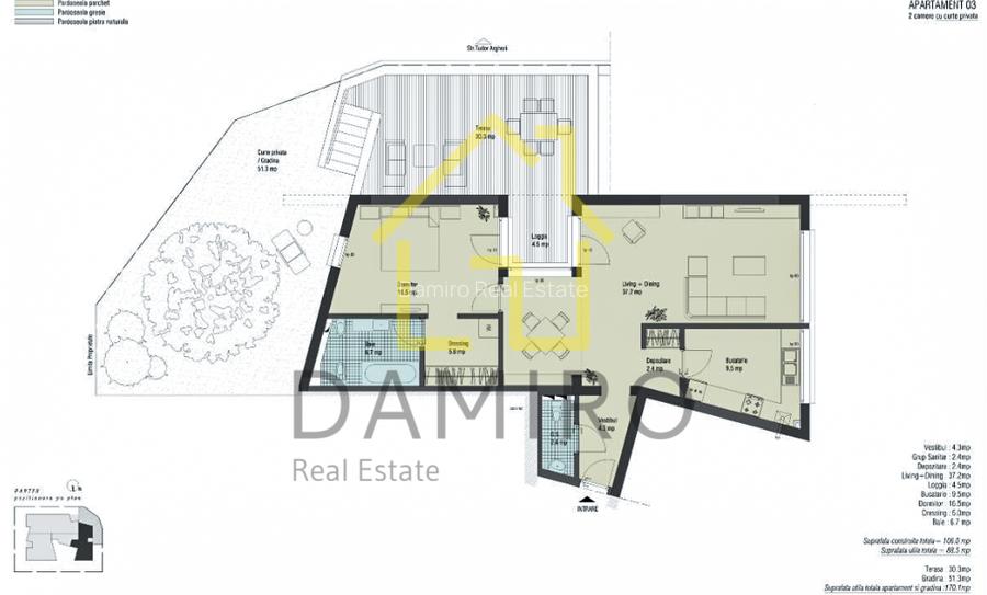 Apartament 2 Camere 2 bai cu Gradina si Terasa bd Pipera Erou Iancu Nicolae - 10