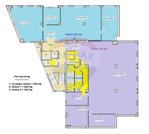 Spatiu birouri de inchiriat 220 - 330 mp Clasa A. Comision 0% - 9