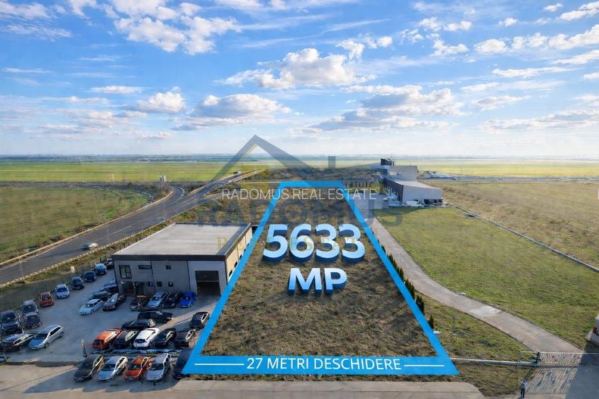 Teren industrial intravilan – 5.633 mp – deschidere 27 ml – acces DN1 - 3