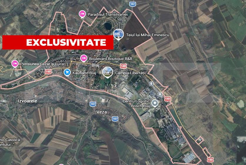EXCLUSIVITATE Teren pentru dezvoltare imobiliară în Blaj, lângă Bosch