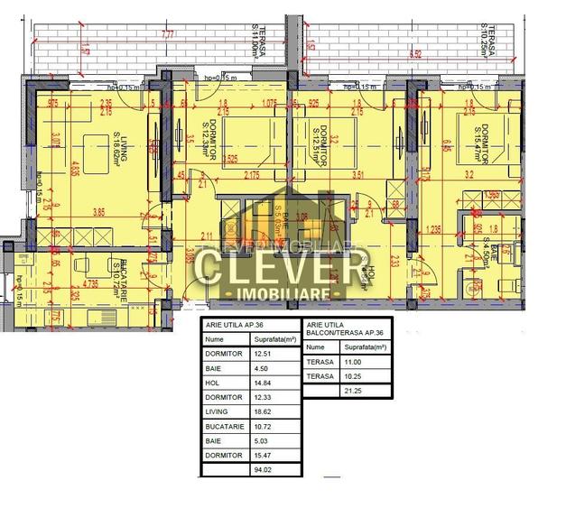 4 Camere | 115,27 mp | 2 Terase | Comision 0% Finisaje la alegere - 1
