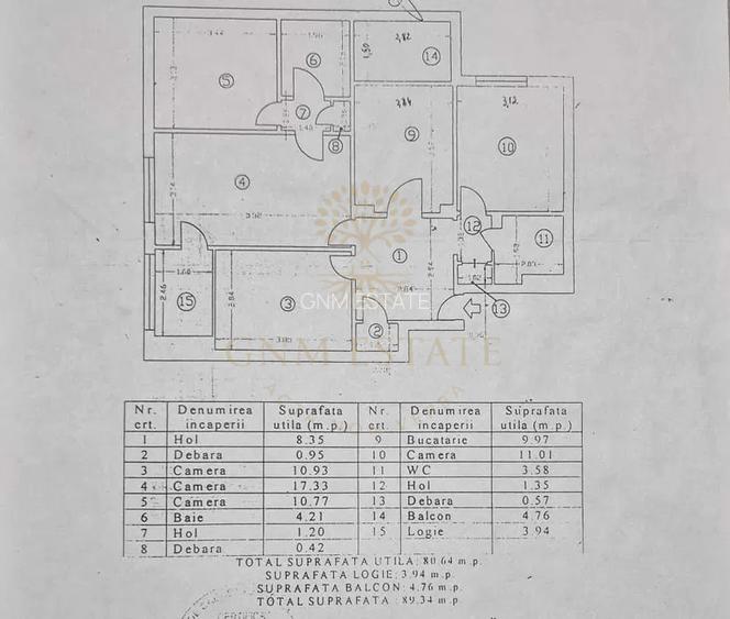 4 Camere | 2 Băi | Et.3/8 | An Constructie 1980 | Gorjului - 8