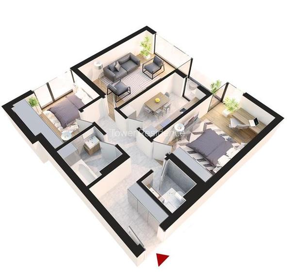 COMISION 0% Ap 3 camere Incalzire in Pardoseala Ansamblu Rahova - 9