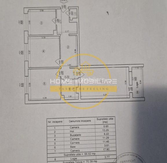 Etaj intermediar/Apartament 3 Camere-Decomandat/70mp/Zona Gara!