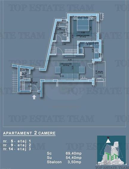 Apartament 3 camere in bloc nou, zona Mosilor