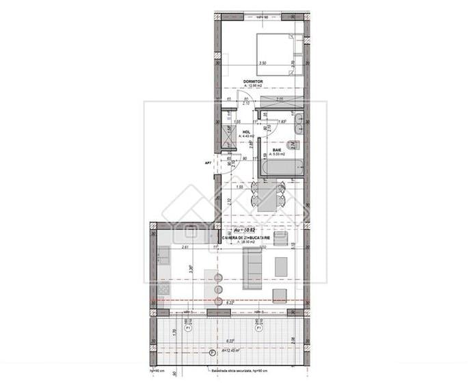 Ap. 2 camere, terasa 12.45 mp, aer conditionat, finisat la cheie