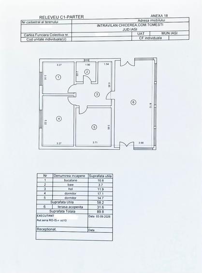 Casă P+M Chicerea Tomesti cu 2.200 mp teren, 30 m deschidere la asfalt, livadă matură