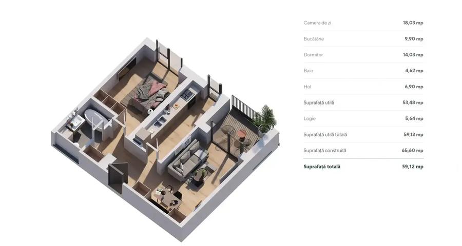 2 camere METROU N. Teclu la 450 m - ESTORIA CITY