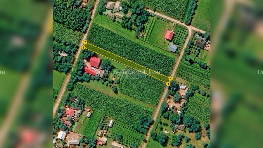 Teren intravilan 1.500 mp, 2 fronturi, Hilișeu-Horia, Botoșani
