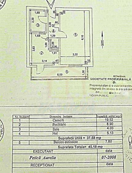 450 Euro/luna, Inchiriere apartament 45mp, o camera SPATIOASA, parter,
