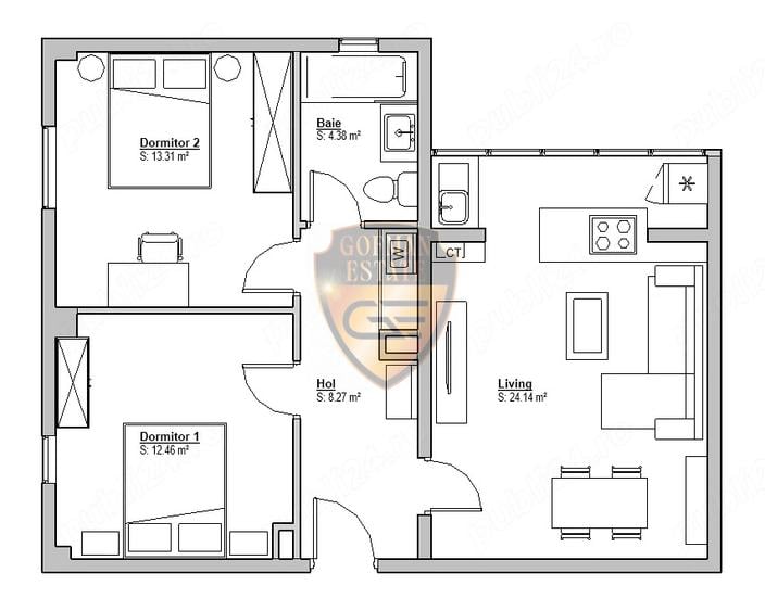 3 camere, Renovat Prima inchiriere, Faleza Nord, Santa Maria Bay