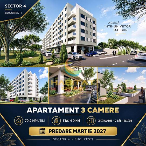 Apartament 3 camere Predare martie 2027