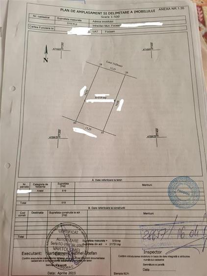 Teren intravilan de vanzare in Livada 1.039mp langa terenul de Tenis