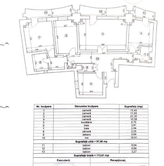 Apartament 4 camere centrala proprie necesita renovare Lujerului