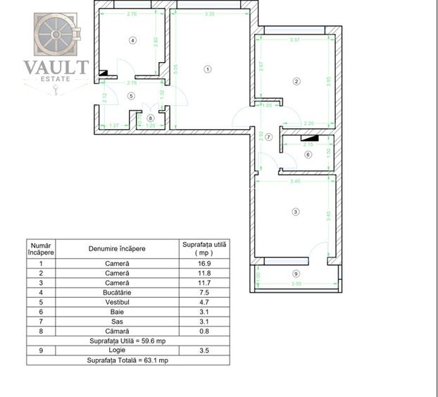 Apartament 3 camere - metrou Obor - Urgenta 3 - 1