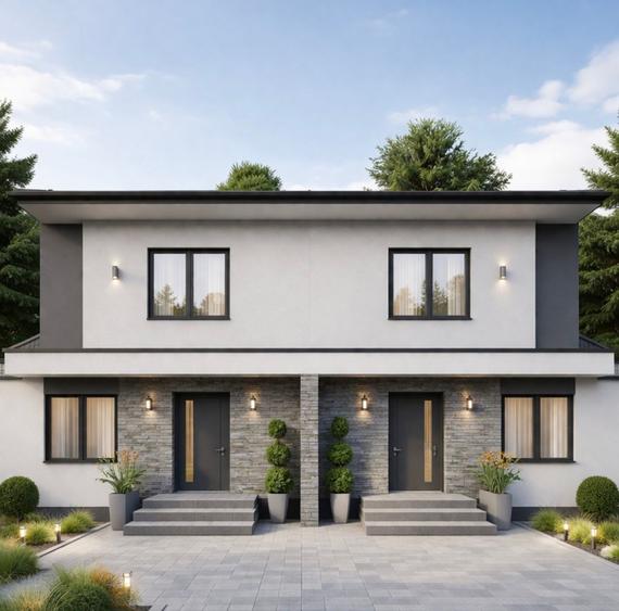 Duplex de vanzare, 124 mp, la rosu sau semifinisat
